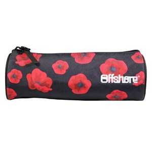 Bagtrotter trousse scolaire ronde offshore noir coquelicots