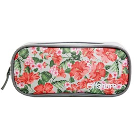 Bagtrotter trousse scolaire rectangulaire offshore grise fleurs
