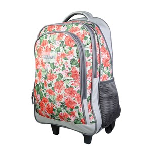 Bagtrotter sac à dos à roulettes offshore grise fleurs