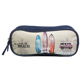 Bagtrotter trousse scolaire 2 compartiments offshore beige van & surf