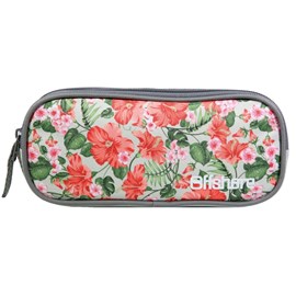 Bagtrotter trousse scolaire 2 compartiments offshore grise fleurs