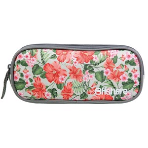 Bagtrotter trousse scolaire 2 compartiments offshore grise fleurs