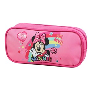 Bagtrotter trousse scolaire rectangulaire disney minnie rose arc en ciel