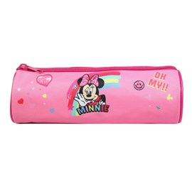 Bagtrotter trousse scolaire ronde disney minnie rose arc en ciel