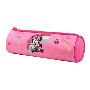 Bagtrotter trousse scolaire ronde disney minnie rose arc en ciel