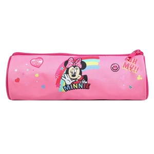 Bagtrotter trousse scolaire ronde disney minnie rose arc en ciel