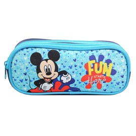 Bagtrotter trousse scolaire 2 compartiments disney mickey bleu