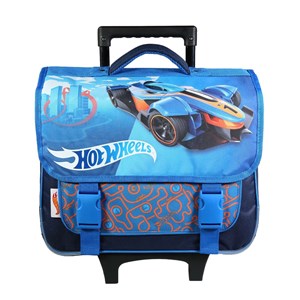 Bagtrotter cartable à roulettes 38 cm hot wheels bleu voiture