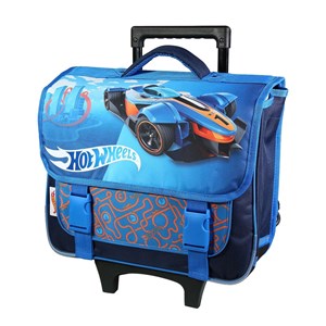 Bagtrotter cartable à roulettes 38 cm hot wheels bleu voiture