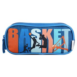 Bagtrotter trousse scolaire 2 compartiments phileas bleu basket