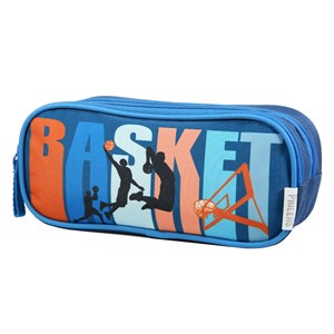Bagtrotter trousse scolaire 2 compartiments phileas bleu basket