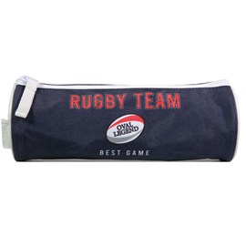 Bagtrotter trousse scolaire ronde phileas bleu rugby