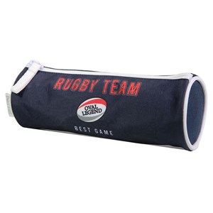 Bagtrotter trousse scolaire ronde phileas bleu rugby
