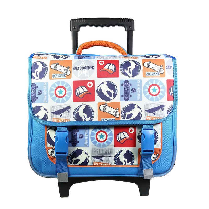 Bagtrotter - Bagtrotter cartable à roulettes 38 cm phileas bleu skateur