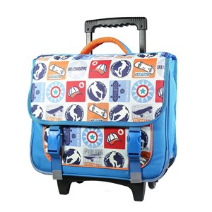 Bagtrotter cartable à roulettes 38 cm phileas bleu skateur
