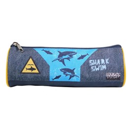 Bagtrotter trousse scolaire ronde vorax bleue requins