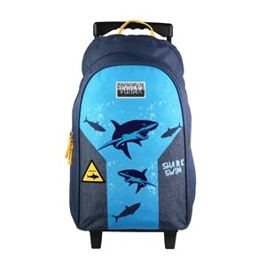 Bagtrotter sac à dos à roulettes vorax bleu requins