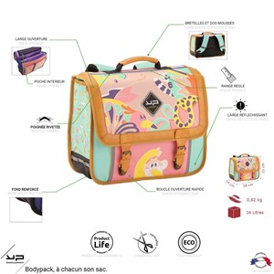 Bodypack cartable 38 cm recyclé jungle