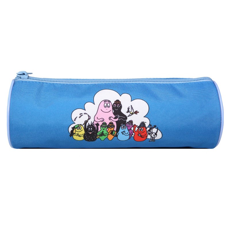 Bagtrotter trousse scolaire ronde barbapapa bleue