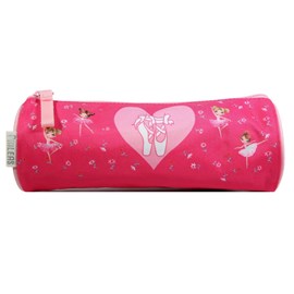 Bagtrotter trousse scolaire ronde phileas danseuses rose