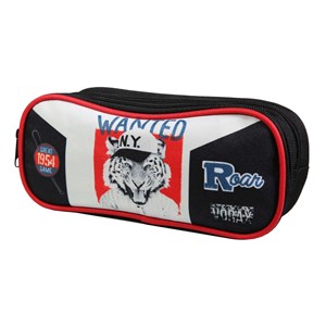 Bagtrotter trousse scolaire 2 compartiments vorax tigre noire