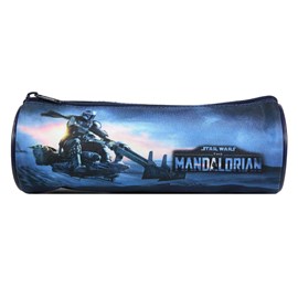 Bagtrotter trousse scolaire ronde disney star wars &nbsp; the mandalorian bleue
