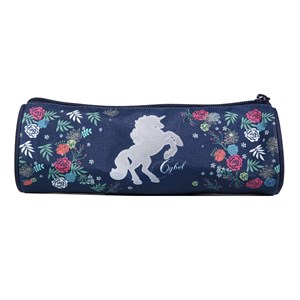 Bagtrotter trousse scolaire ronde cybel cheval licorne bleue
