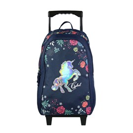 Bagtrotter sac à dos à roulettes 45 cm cybel cheval licorne bleu