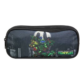 Bagtrotter trousse scolaire 2 compartiments tortues ninja noire