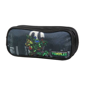 Bagtrotter trousse scolaire 2 compartiments tortues ninja noire