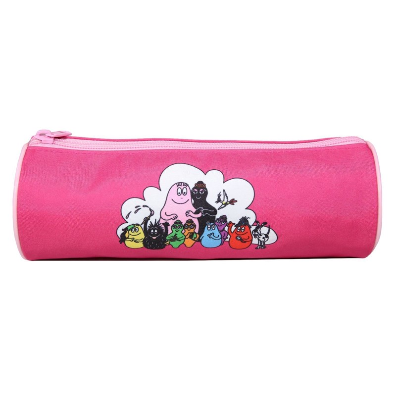 Bagtrotter trousse scolaire ronde barbapapa rose