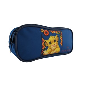 Bagtrotter trousse scolaire 2 compartiments disney le roi lion simba bleue