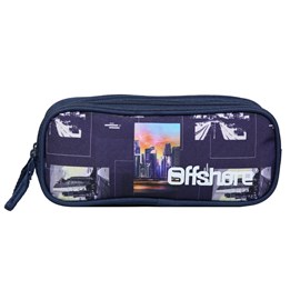 Bagtrotter trousse scolaire 2 compartiments offshore city ville bleue