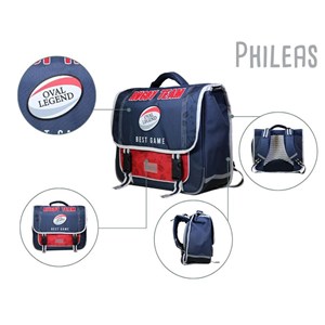 Bagtrotter cartable 38 cm phileas rugby bleu - le plus confortable des