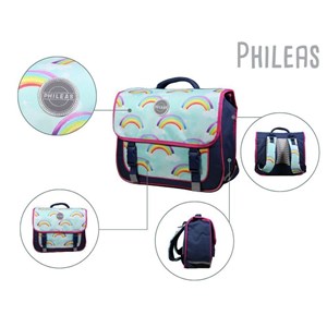 Bagtrotter cartable 38 cm phileas arc en ciel bleu - le plus confortable des