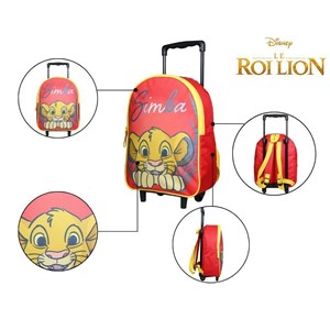 Bagtrotter sac à dos à roulettes 31 cm disney le roi lion simba rouge