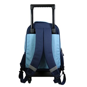 Bagtrotter sac à dos à roulettes poivre blanc robots orange