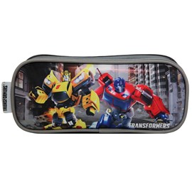 Bagtrotter trousse scolaire 2 compartiments hasbro transformers grise