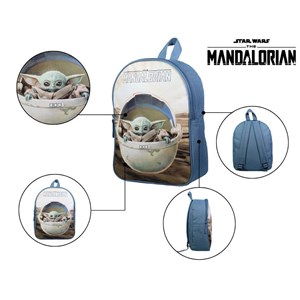 Sac à dos goûter 31cm baby yoda star wars the mandalorian beige