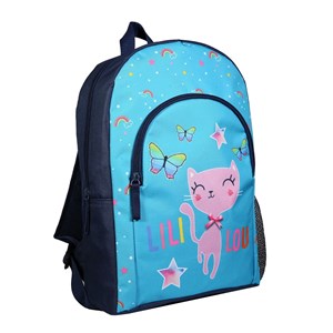 Sac à dos 37 cm avec poche lili lou chat bleu bagtrotter