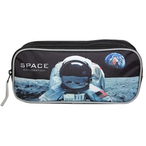 Trousse scolaire 2 compartiments nasa astronaute noire bagtrotter