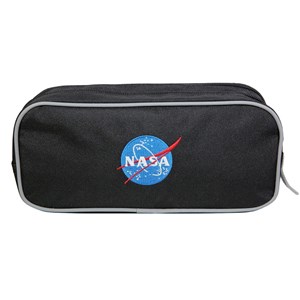 Trousse scolaire 2 compartiments nasa astronaute noire bagtrotter