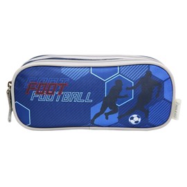 Trousse scolaire 2 compartiments phileas football bleue bagtrotter
