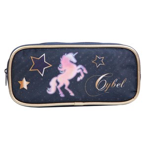 Trousse scolaire rectangulaire cybel cheval licorne bleue bagtrotter