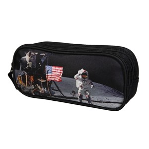 Trousse scolaire 2 compartiments nasa astronaute noire bagtrotter