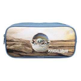 Trousse rectangulaire baby yoda star wars the mandalorian beige bleue