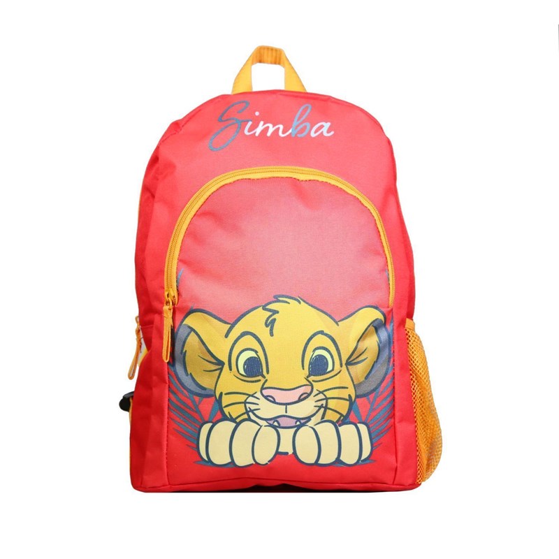Sac à dos 37 cm avec poche disney le roi lion simba rouge bagtrotter