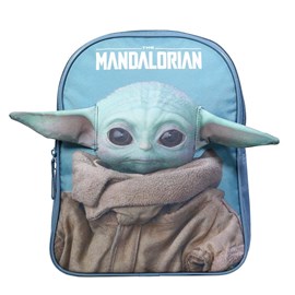 Sac à dos 31 cm avec détails 3d baby yoda star wars - the mandalorian bleu