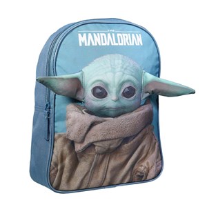 Sac à dos 31 cm avec détails 3d baby yoda star wars - the mandalorian bleu