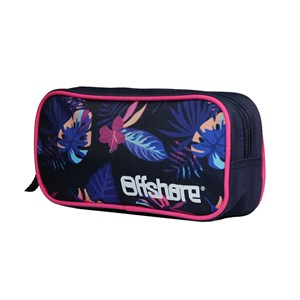 Trousse scolaire rectangulaire offshore hibiscus bleue marine bagtrotter